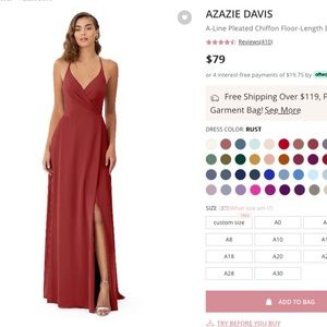 Azazie Davis dress in Rust